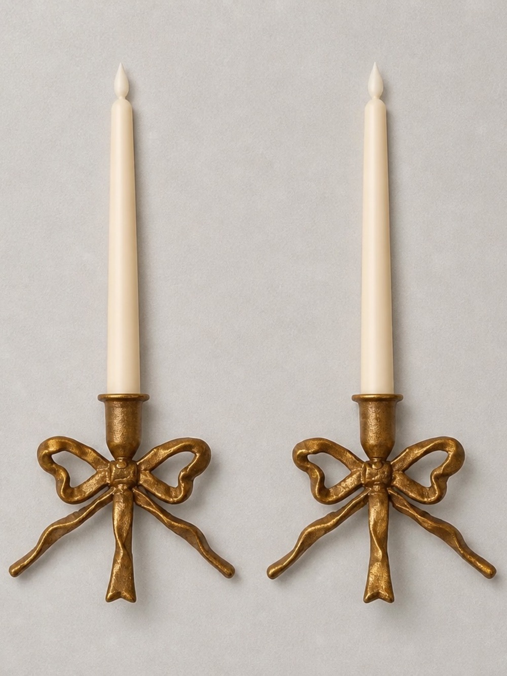 Gold Bow Wall Candle Holders Set of 2 - Home Accents without candles